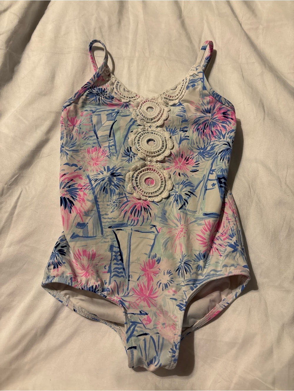 Lilly Pulitzer girls Danica one piece swimsuit size 4 Sea‎ To Shining Sea